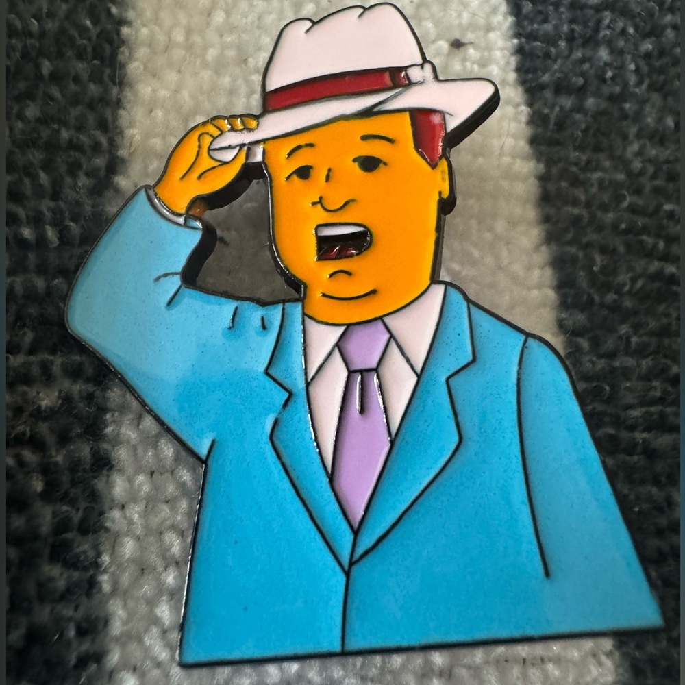 Bobby Hill southern gentleman pinback brooch